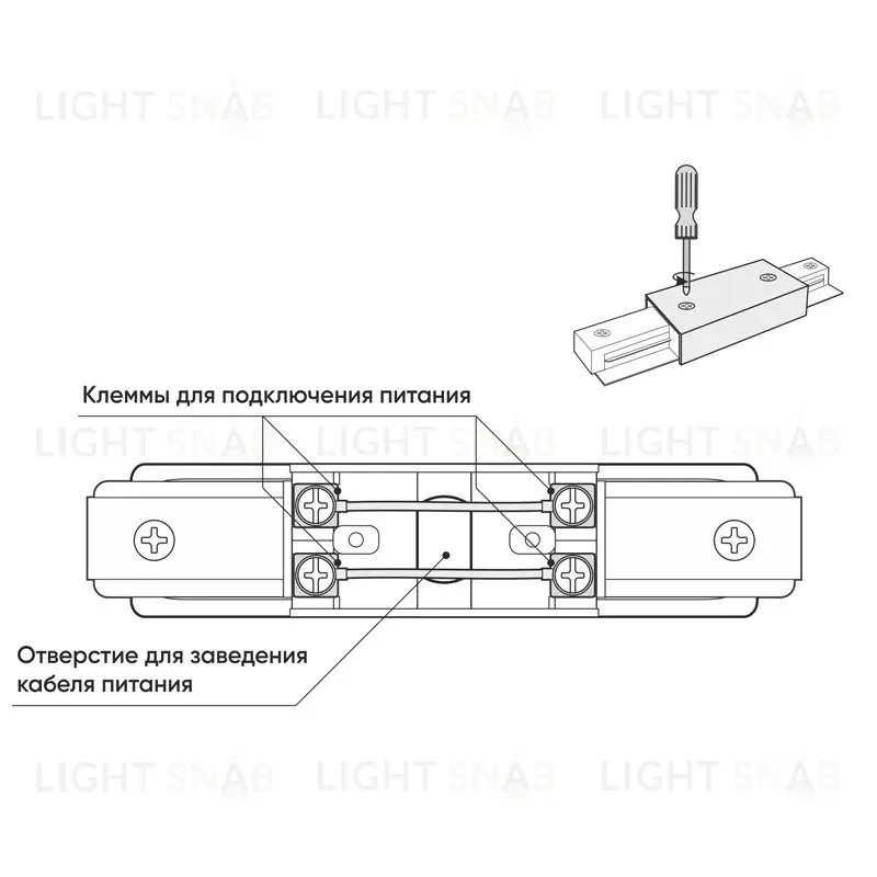 Коннектор Denkirs DK Track White TR1008-WH TR1008-WH