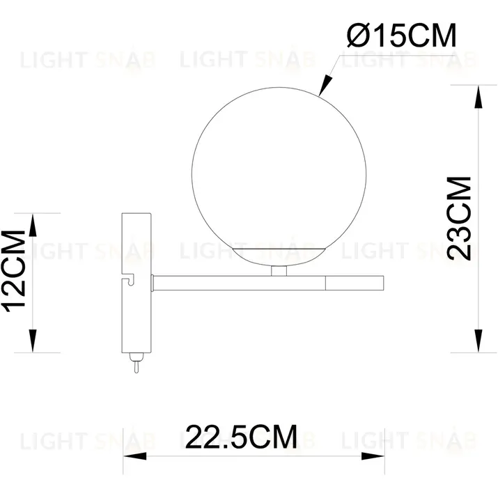 Бра Arte Lamp Alcor A2224AP-1BK A2224AP-1BK