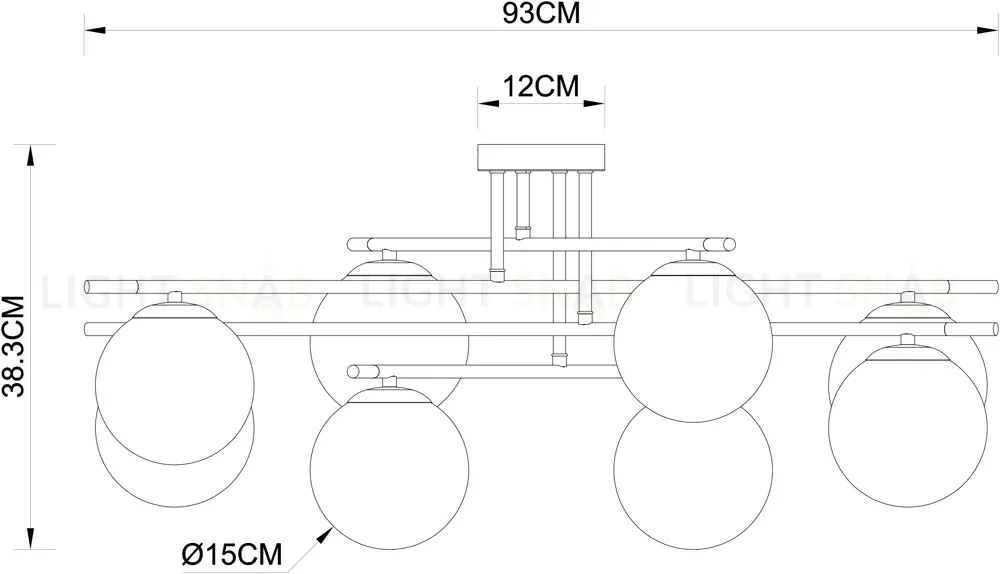 Потолочная люстра Arte Lamp Alcor A2224PL-8BK A2224PL-8BK