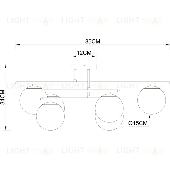 Потолочная люстра Arte Lamp Alcor A2224PL-6BK A2224PL-6BK