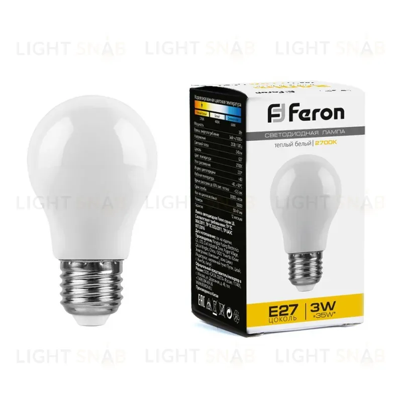 Лампа светодиодная Feron LB-375 E27 3W 2700K 38266 38266