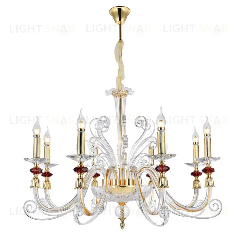 Подвесная люстра Crystal lux CATARINA SP8 V2 GOLD/TRANSPARENT-COGNAC CATARINA SP8 V2 GOLD/TRANSPARENT-COGNAC