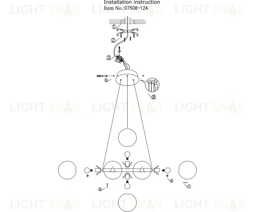 Подвесная люстра Kink Light Сида 07508-12,20 07508-12,20