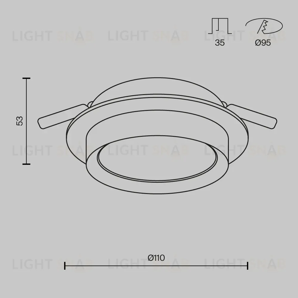 Встраиваемый светильник Maytoni Technical Hoop DL086-GX53-RD-B DL086-GX53-RD-B