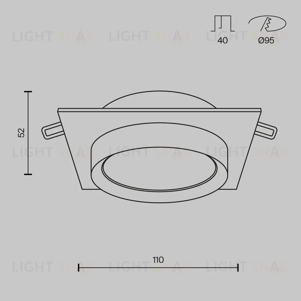 Встраиваемый светильник Maytoni Technical Hoop DL086-GX53-SQ-BG DL086-GX53-SQ-BG