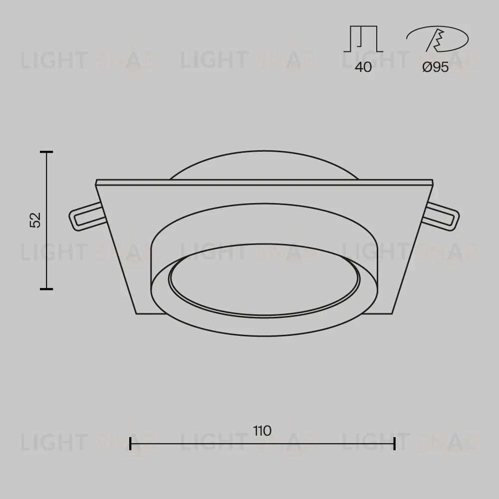 Встраиваемый светильник Maytoni Technical Hoop DL086-GX53-SQ-W DL086-GX53-SQ-W