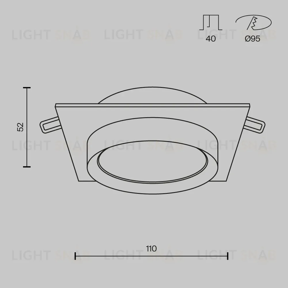 Встраиваемый светильник Maytoni Technical Hoop DL086-GX53-SQ-WB DL086-GX53-SQ-WB