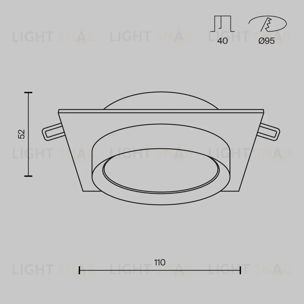 Встраиваемый светильник Maytoni Technical Hoop DL086-GX53-SQ-WS DL086-GX53-SQ-WS