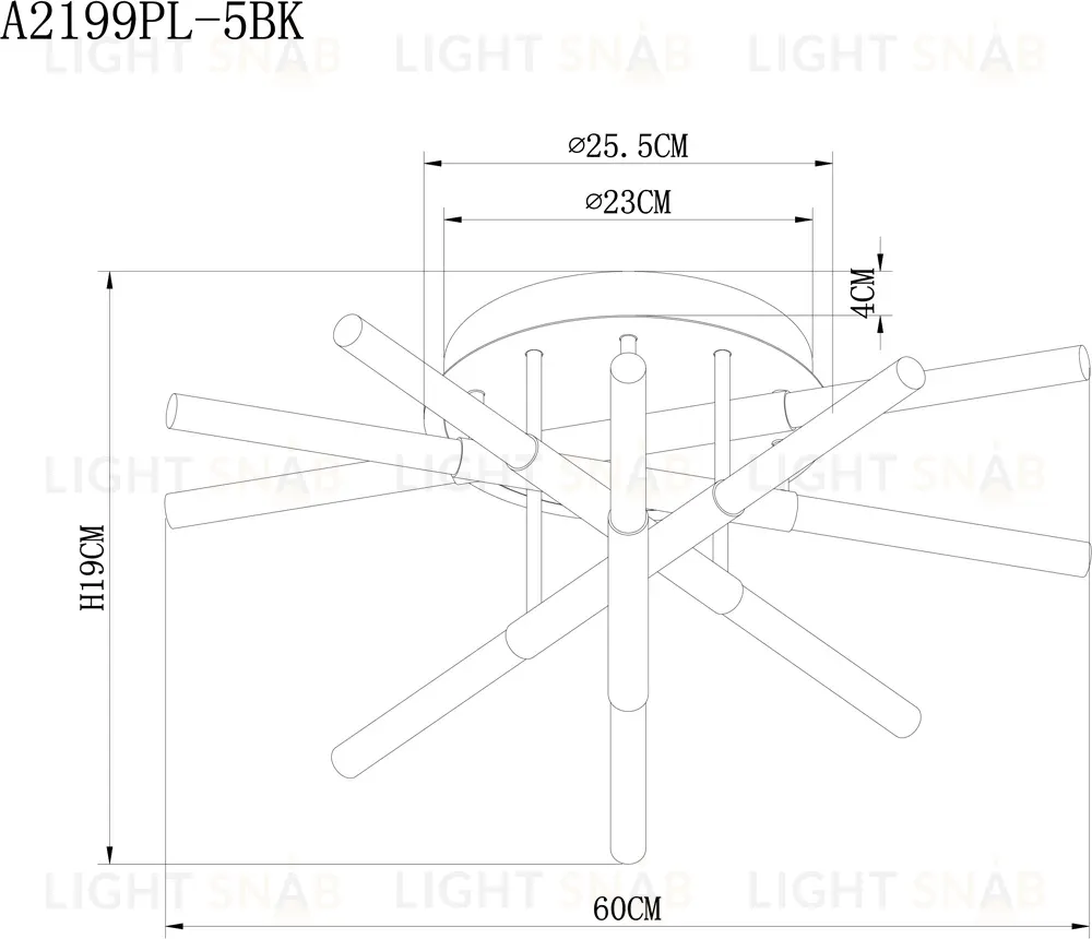 Потолочный светильник Arte Lamp Fernando A2199PL-5BK A2199PL-5BK