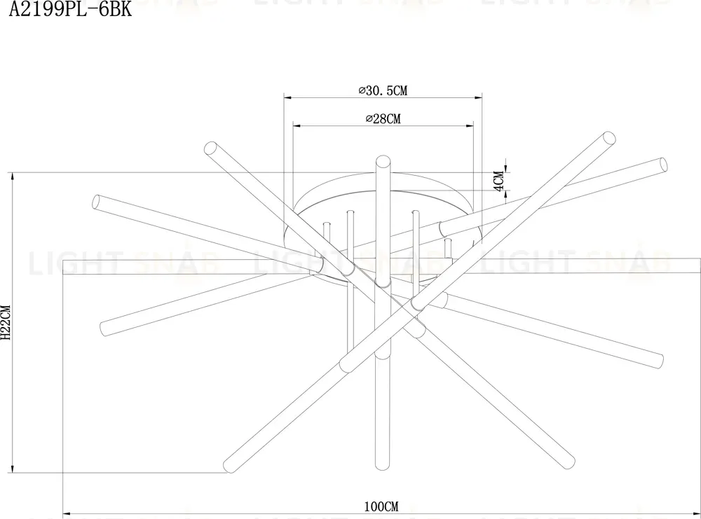 Потолочный светильник Arte Lamp Fernando A2199PL-6BK A2199PL-6BK