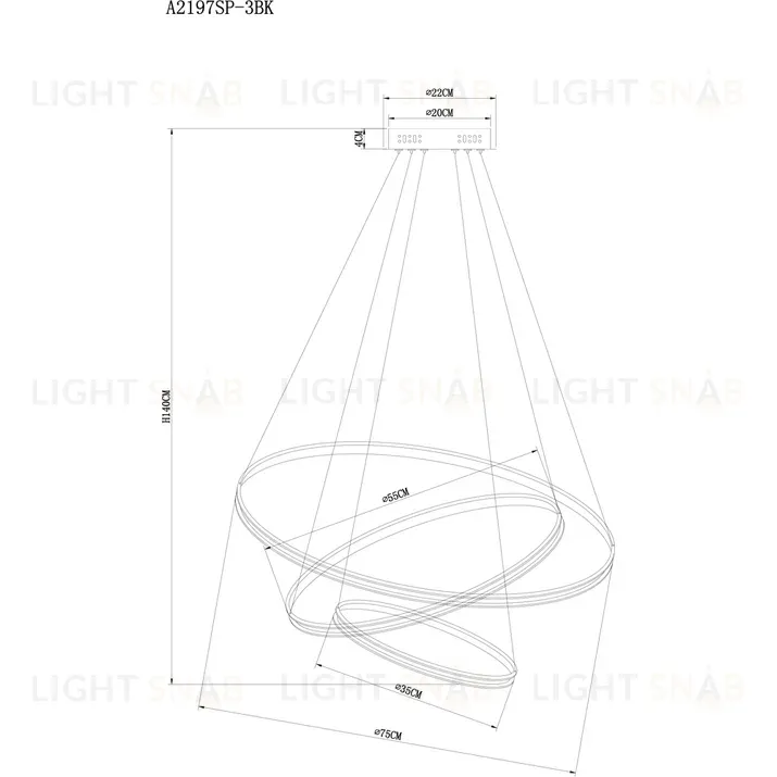Подвесной светильник Arte Lamp Frodo A2197SP-3BK A2197SP-3BK