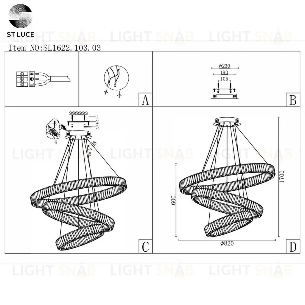 Подвесная люстра ST Luce Tivoli SL1622.103.03 SL1622.103.03