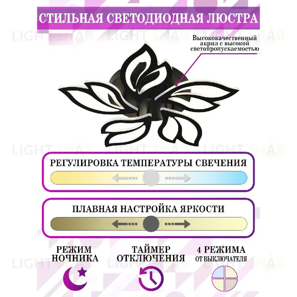 Потолочная люстра Natali Kovaltseva Sand HIGH-TECH LED LAMPS 82006 BLACK HIGH-TECH LED LAMPS 82006 BLACK