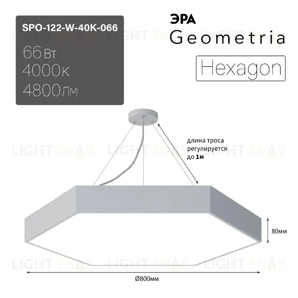Подвесной светильник Эра Geometria SPO-122-W-40K-066 Б0050552 Б0050552