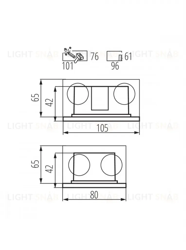 Подсветка для лестниц и ступеней Kanlux Glasi Led 3W P NW-GR 33695 33695