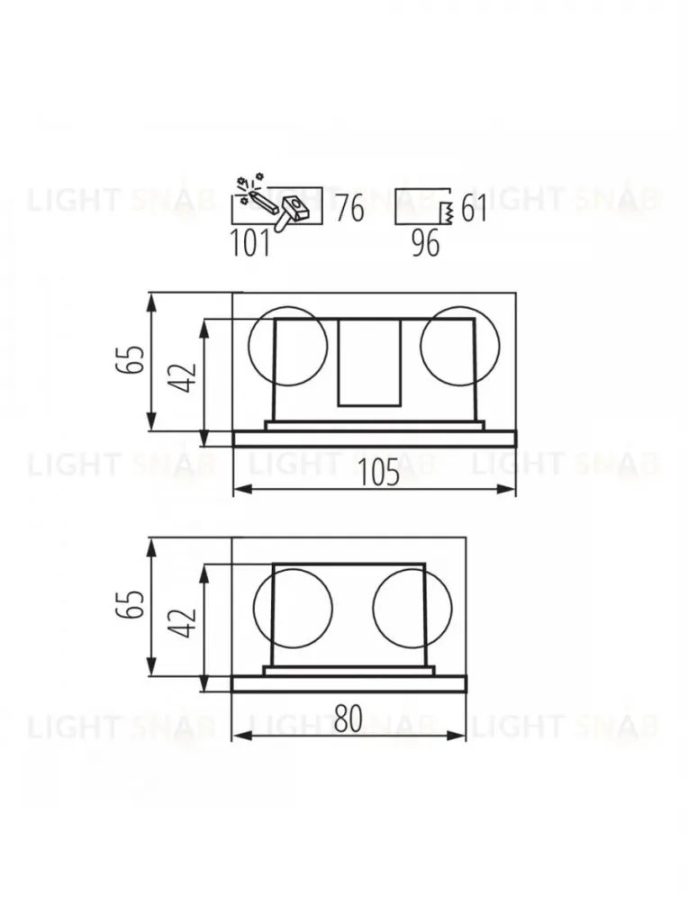 Подсветка для лестниц и ступеней Kanlux Glasi Led 3W P WW-B 33691 33691