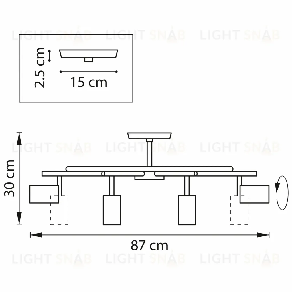 Люстра на штанге Lightstar Rullo LR718368 (571718+214436-8) LR718368