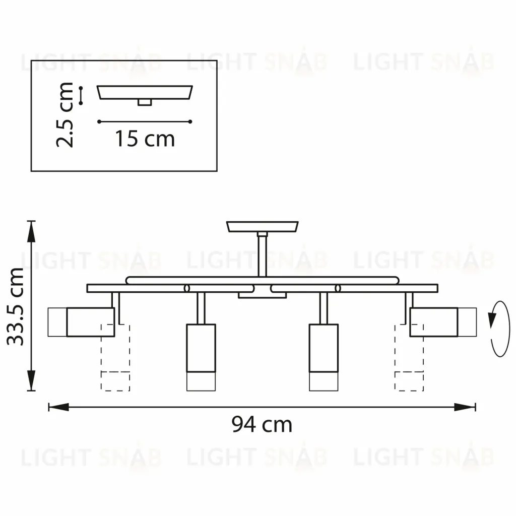 Люстра на штанге Lightstar Rullo LR7183743641 (571718+214437-4+214436-4+202431-8) LR7183743641