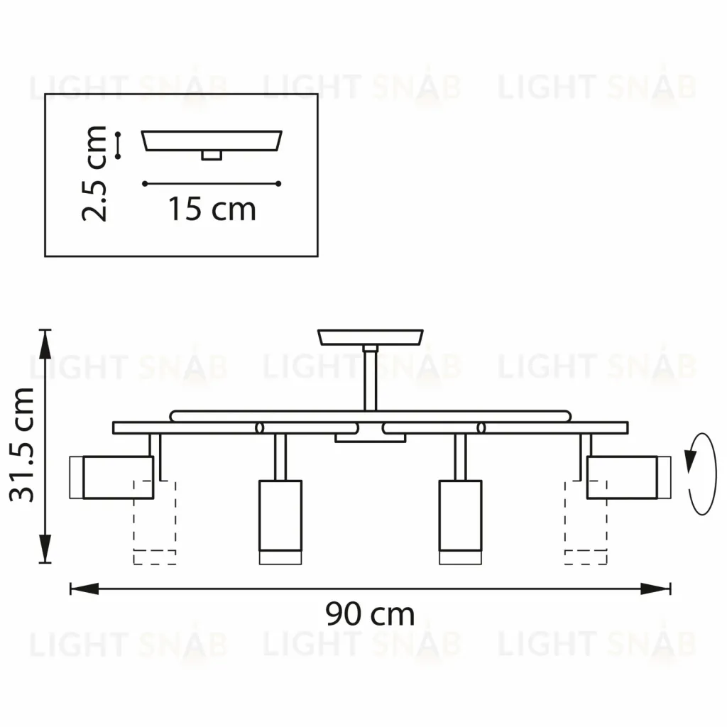 Люстра на штанге Lightstar Rullo LR71837840 (571718+214437-8+203440-8) LR71837840
