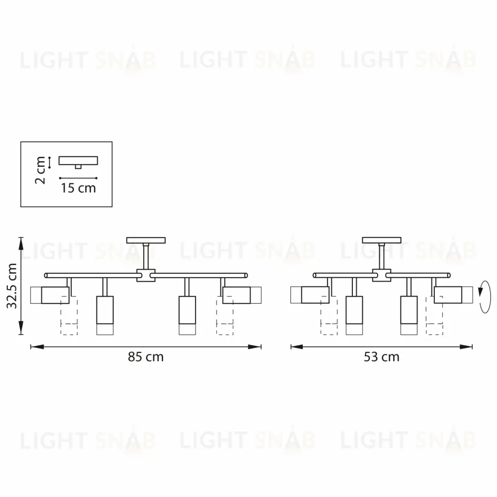 Люстра на штанге Lightstar Rullo LR7283643741 (571728+214437-4+214436-4+202431-8) LR7283643741