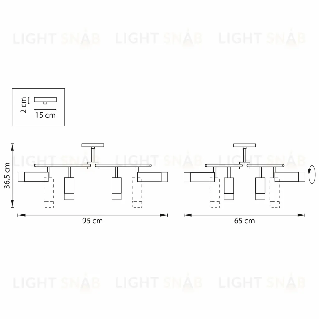 Люстра на штанге Lightstar Rullo LR7283648741 (571728+214436-4+214487-4+202431-8) LR7283648741