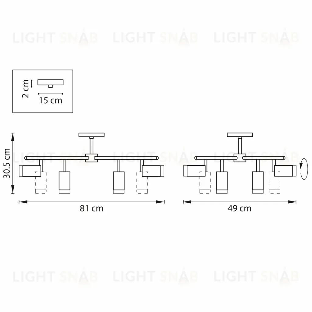 Люстра на штанге Lightstar Rullo LR7283743640 (571728+214437-4+214436-4+202430-8) LR7283743640