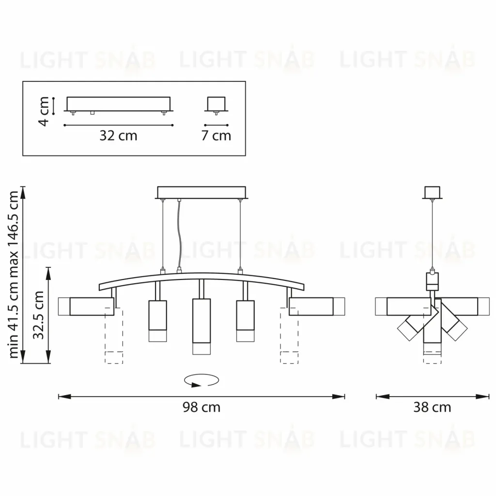 Подвесной светильник Lightstar Rullo LR7353628731 (571735+214436-2+214487-3+202431-5) LR7353628731