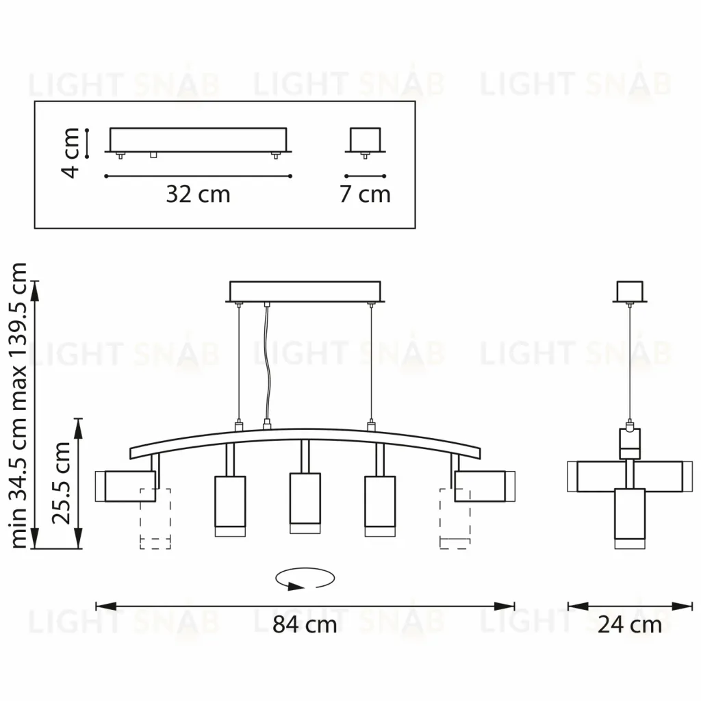 Подвесной светильник Lightstar Rullo LR7353723630 (571735+214437-2+214436-3+202430-5) LR7353723630