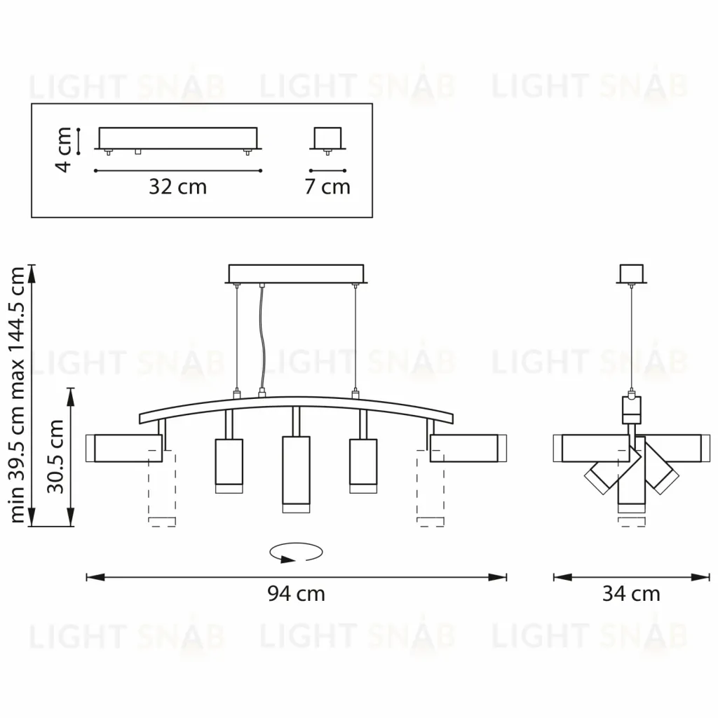 Подвесной светильник Lightstar Rullo LR7353728730 (571735+214437-2+214487-3+202430-5) LR7353728730