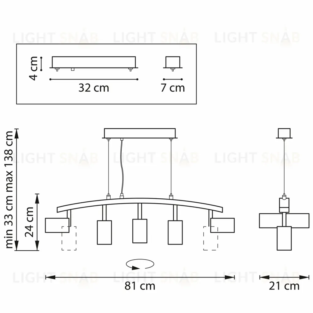 Подвесной светильник Lightstar Rullo LR735373362 (571735+214437-3+214436-2) LR735373362