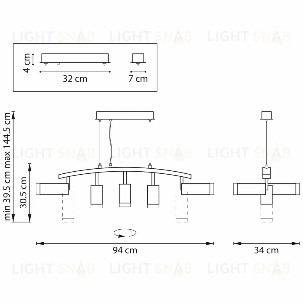 Подвесной светильник Lightstar Rullo LR7358723630 (571735+214436-3+214487-2+202430-5) LR7358723630