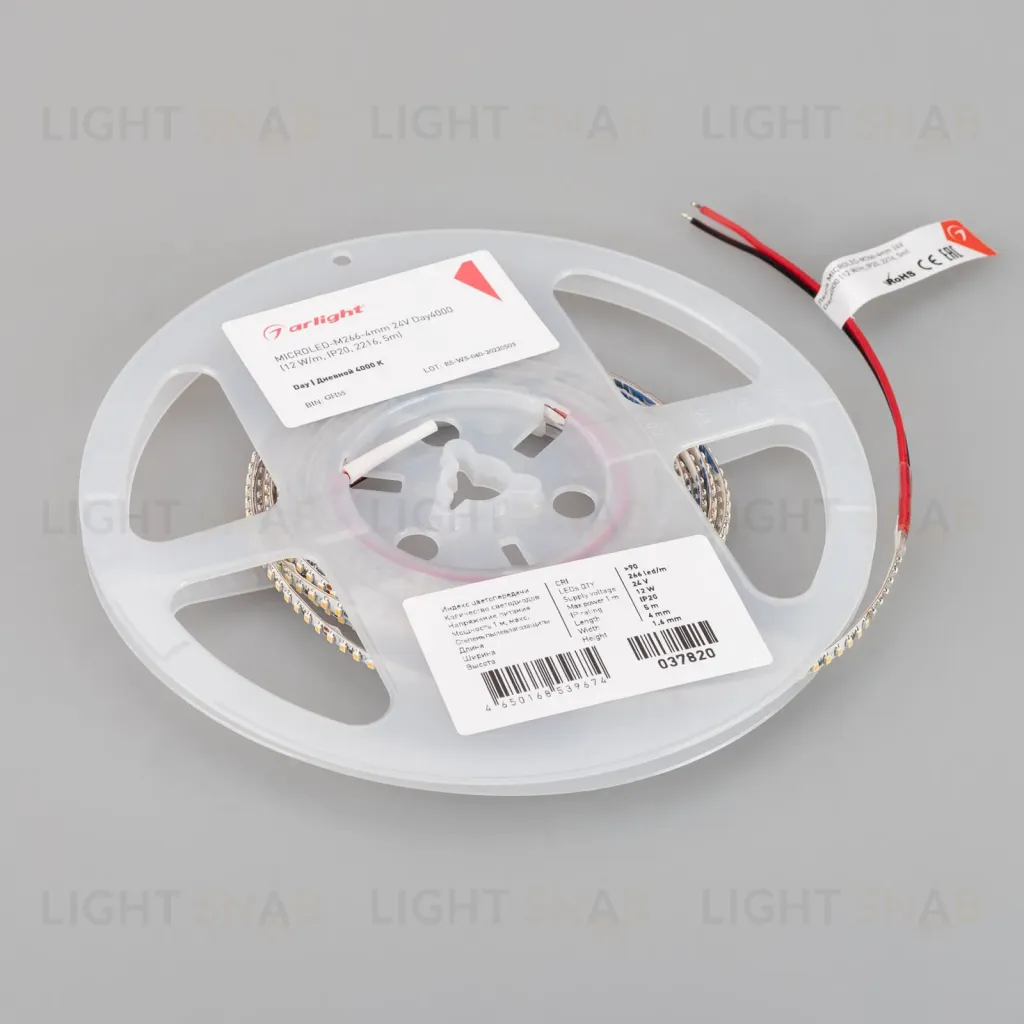 Светодиодная лента Arlight MICROLED-M266-4mm 24V Day4000 (12 W/m, IP20, 2216, 5m) 037820 037820
