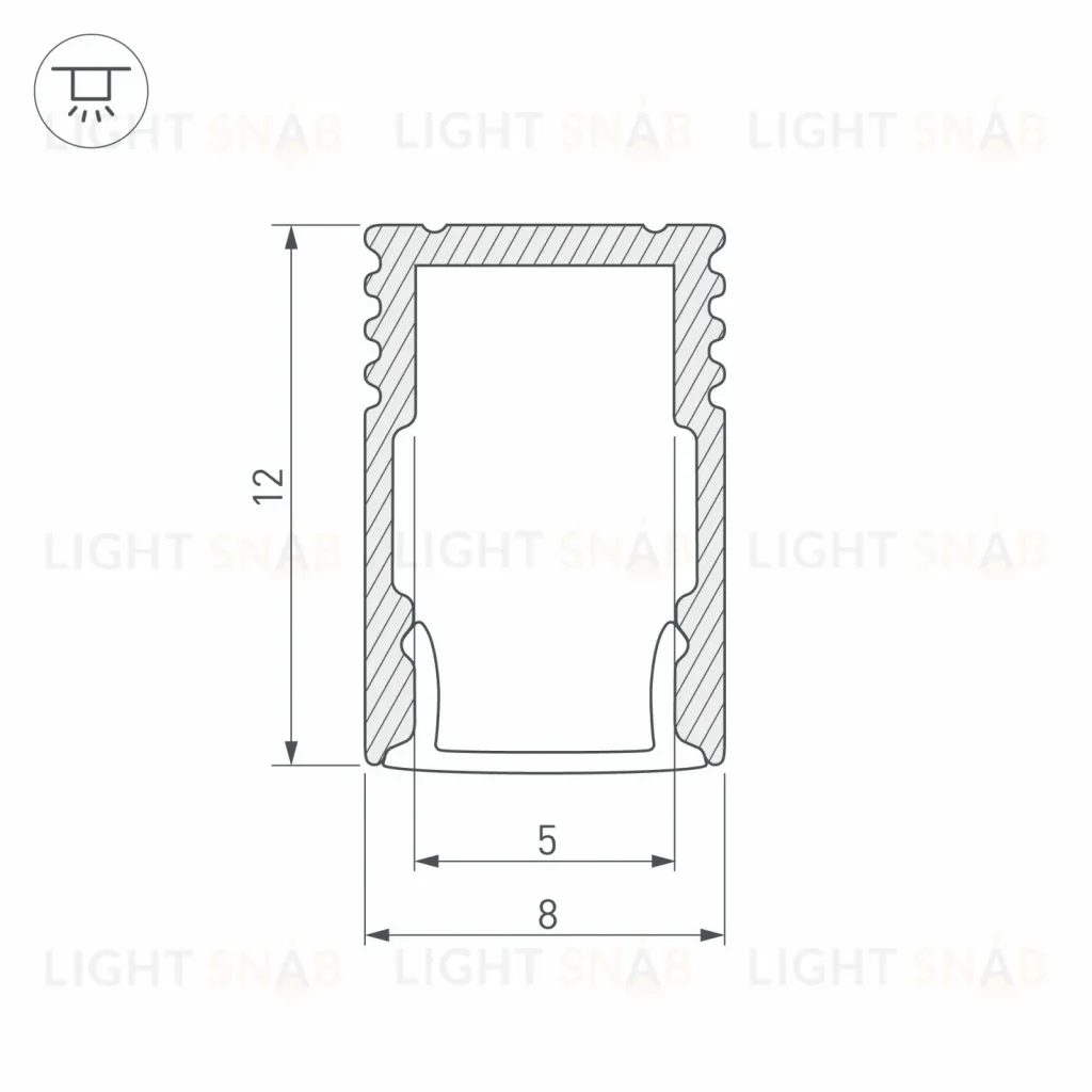 Алюминиевый профиль Arlight SL-MINI-8-H12-2000 WHITE 037107 037107