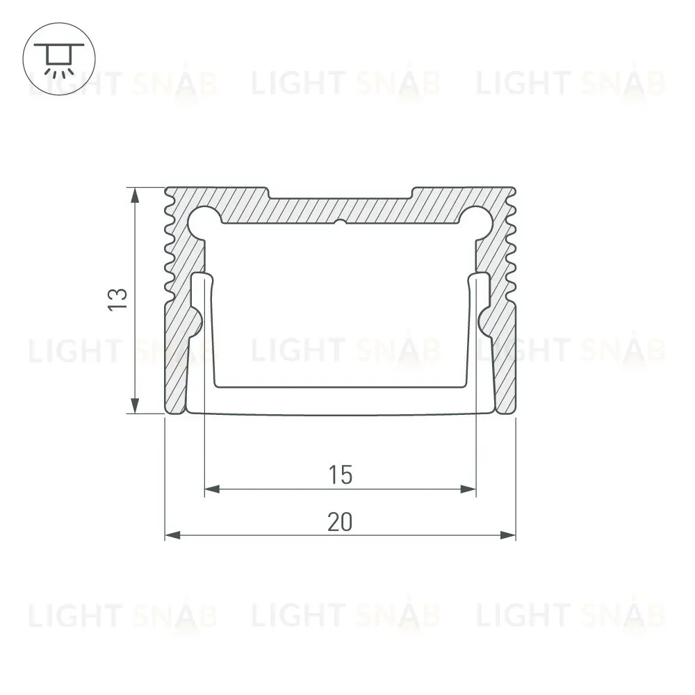 Алюминиевый профиль Arlight SL-SLIM20-H13-2000 WHITE 037113 037113