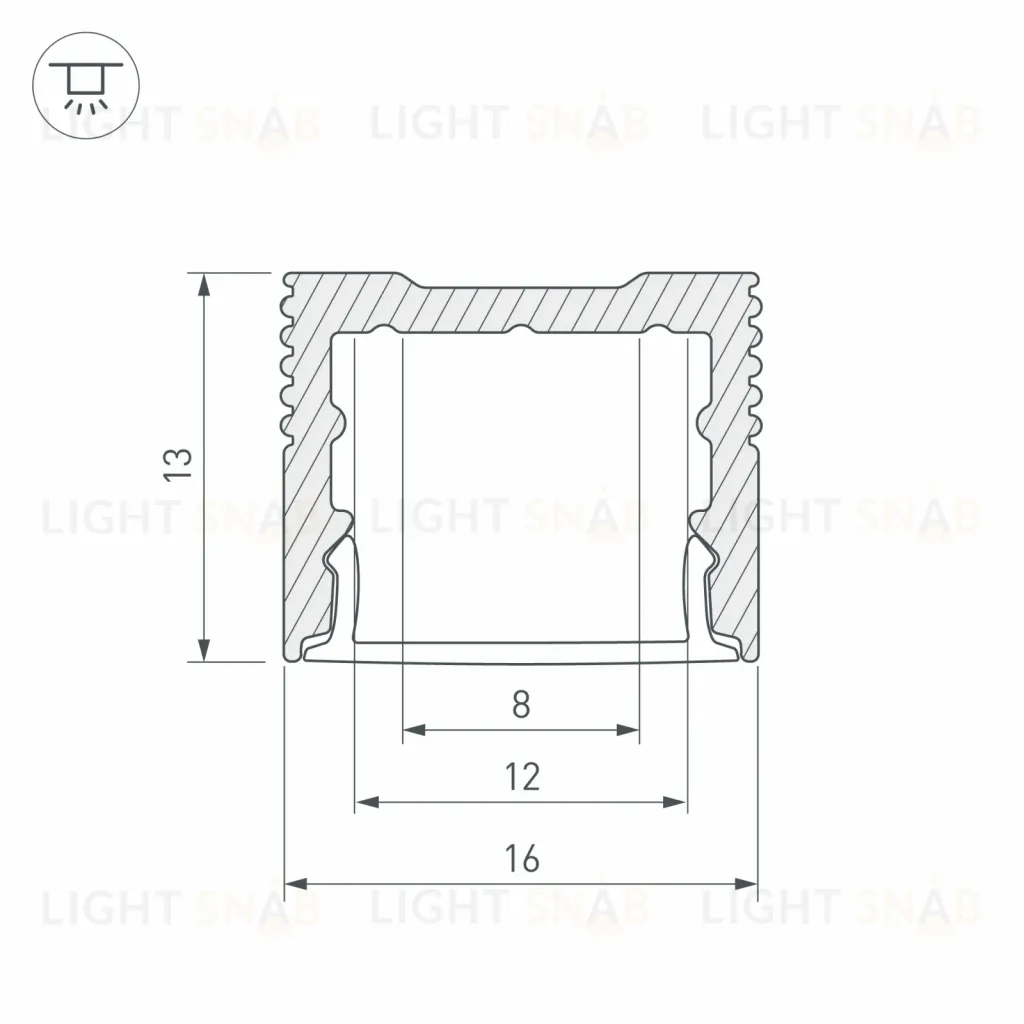 Алюминиевый профиль Arlight SL-SLIM-H13M-2000 WHITE 037108 037108