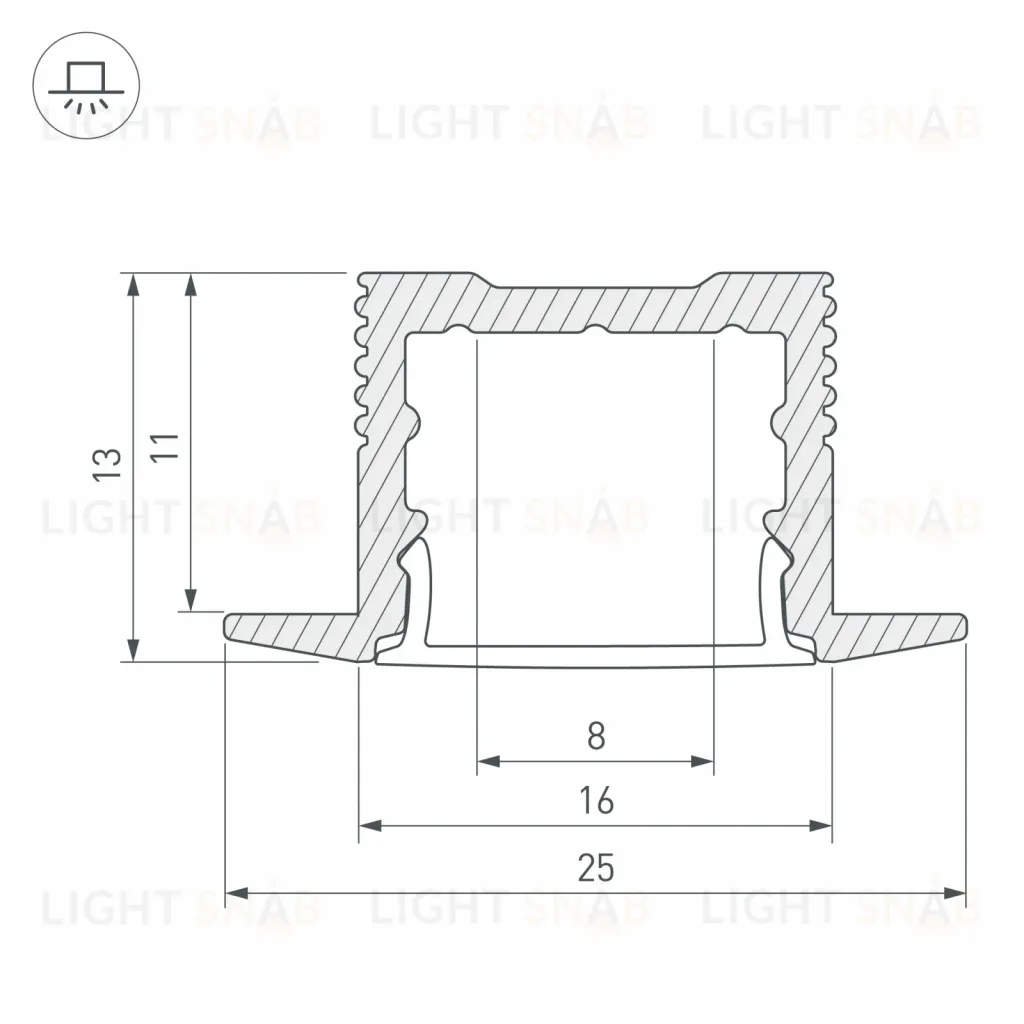 Алюминиевый профиль Arlight SL-SLIM-H13M-F25-2000 BLACK 037114 037114
