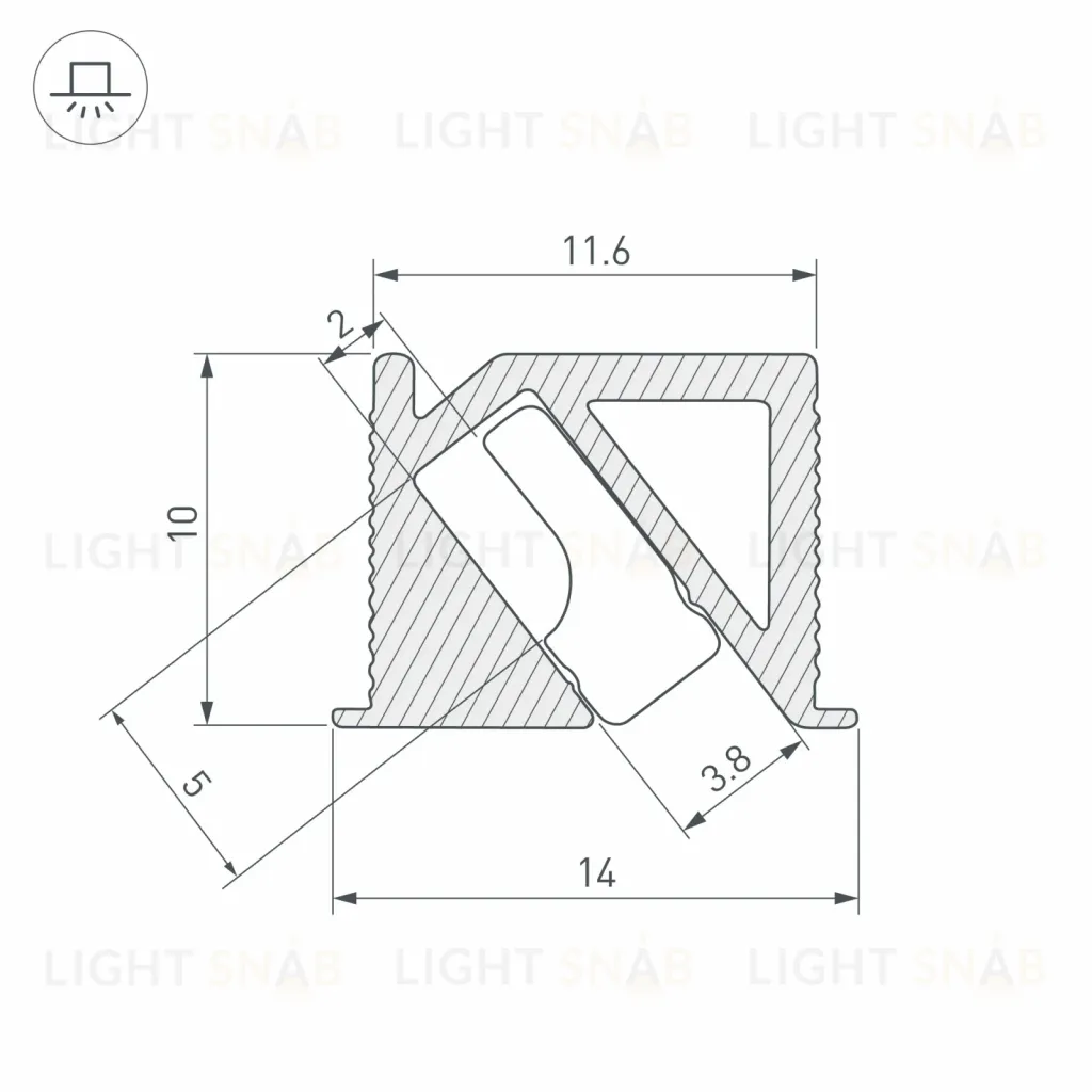 Алюминиевый профиль Arlight SL-BEVEL-H10-F14-2000 ANOD OLIVE GREY 038200 038200