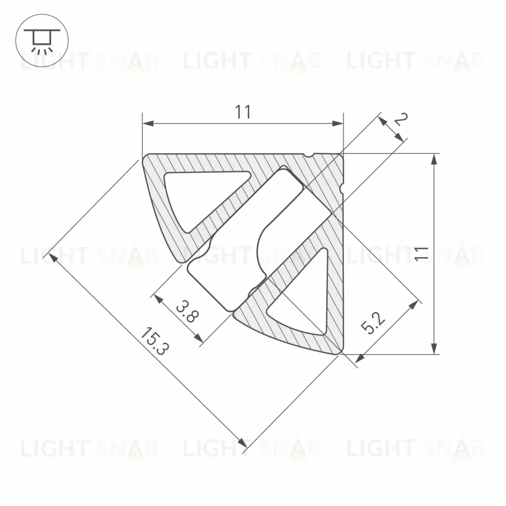 Алюминиевый профиль Arlight SL-KANT-H11-2000 ANOD OLIVE GREY 038197 038197