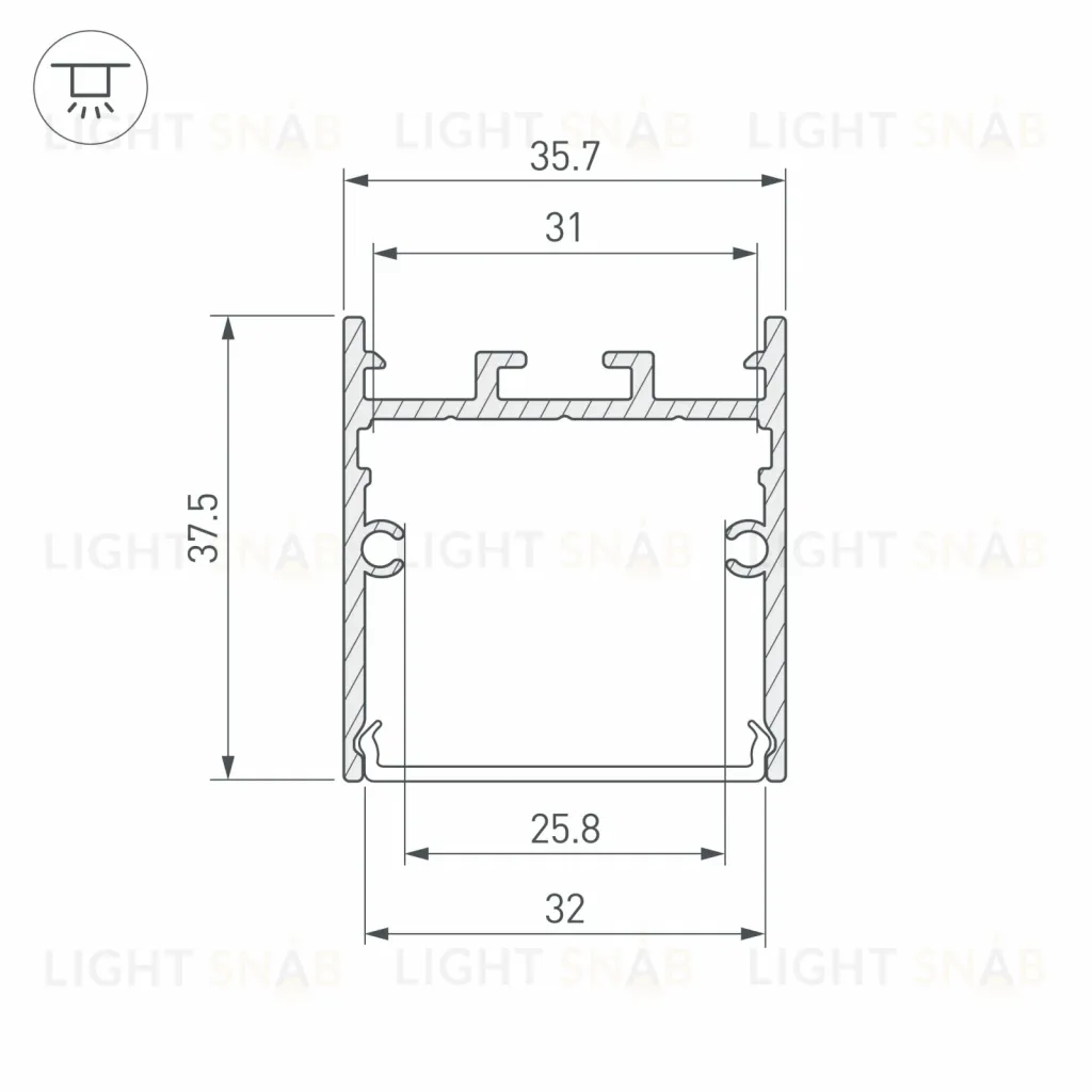 Алюминиевый профиль Arlight SL-LINE-3638-LW-2000 ANOD OLIVE GREY 038432 038432