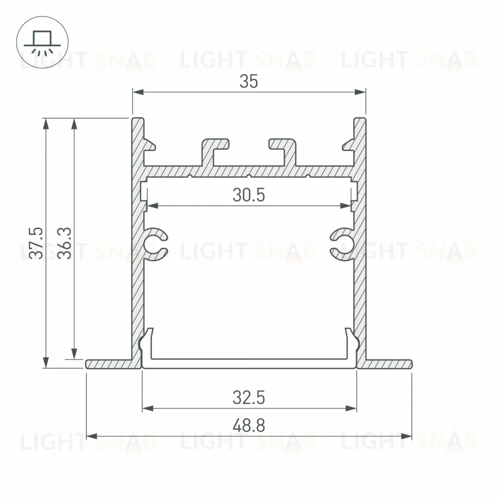 Алюминиевый профиль Arlight SL-LINIA49S-F-2000 ANOD BLACK 039389 039389