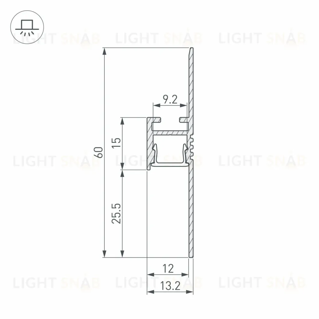 Алюминиевый профиль Arlight ARH-PLINTUS-FANTOM-2000 BLACK 038550 038550
