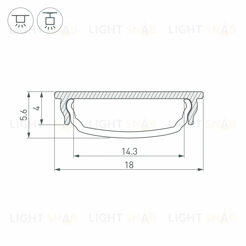 Алюминиевый профиль Arlight ARH-BENT-W18-2000 ANOD BLACK 039588 039588