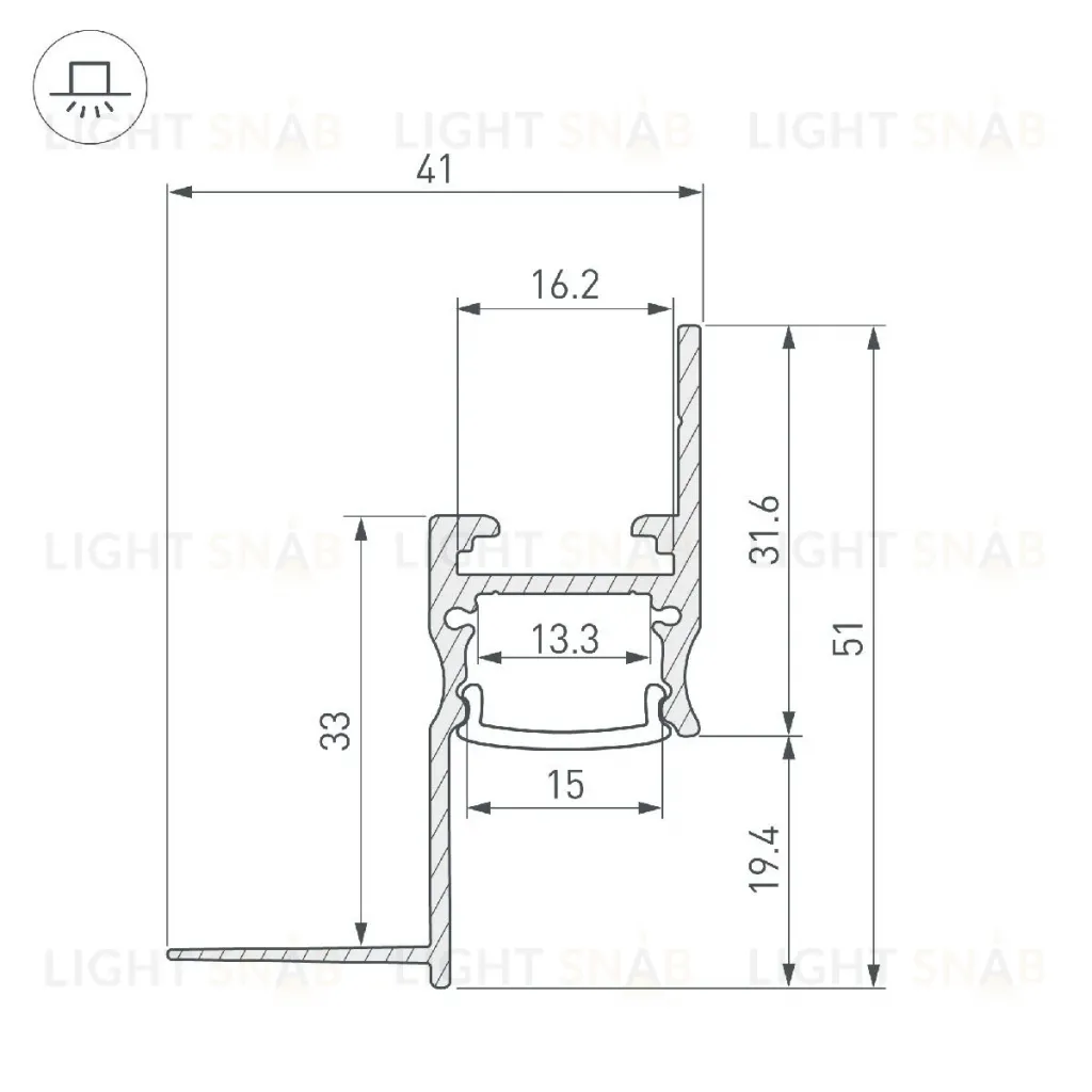 Алюминиевый профиль Arlight ARH-СEIL-S14-SHADOW-2000 WHITE 038594 038594
