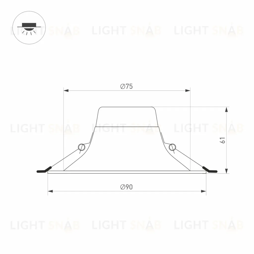 Встраиваемый светильник Arlight MS-BLIZZARD-BUILT-R90-6W Warm3000 (WH, 100 deg, 230V) 036579 036579