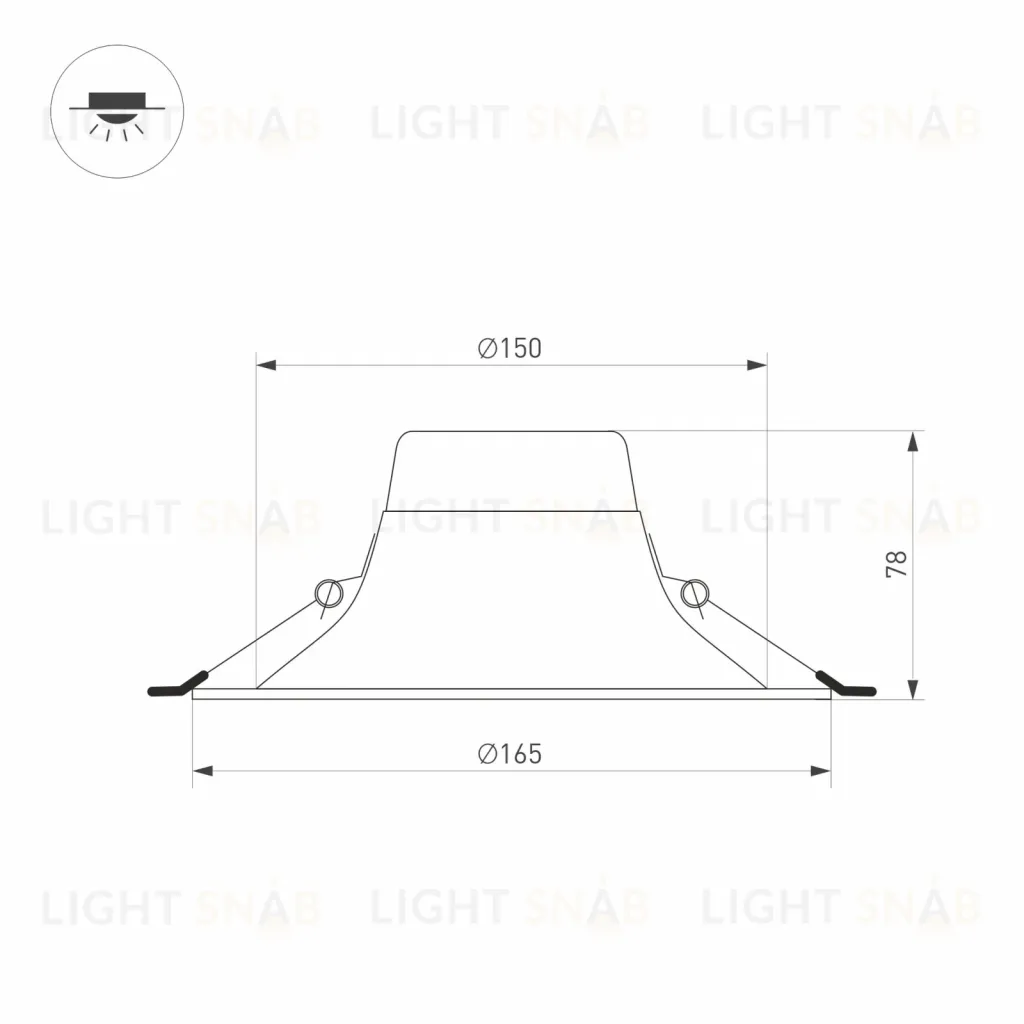 Встраиваемый светильник Arlight MS-BLIZZARD-BUILT-R165-16W Warm3000 (WH, 100 deg, 230V) 036576 036576