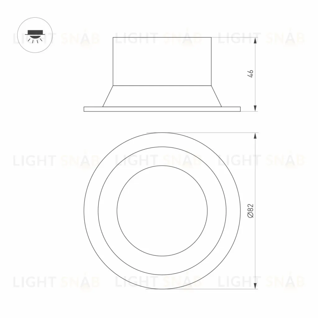 Встраиваемый светильник Arlight MS-BREEZE-BUILT-R82-9W Day4000 (BK, 80 deg, 230V) 035610 035610