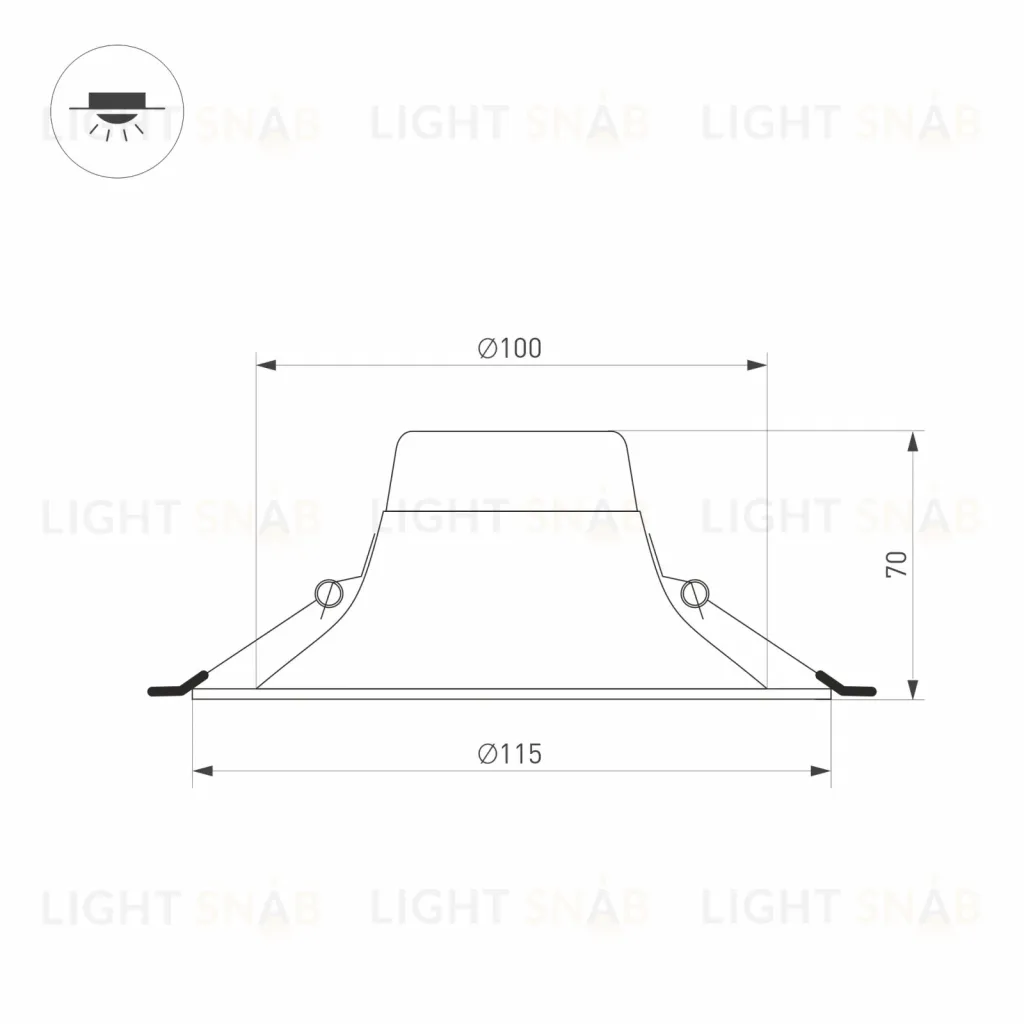 Встраиваемый светильник Arlight MS-BLIZZARD-BUILT-R115-10W Day4000 (BK, 100 deg, 230V) 036604 036604