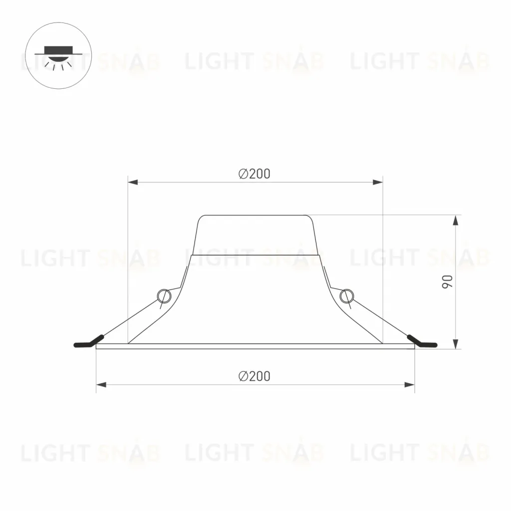 Встраиваемый светильник Arlight MS-BLIZZARD-BUILT-R215-20W Warm3000 (BK, 100 deg, 230V) 036606 036606