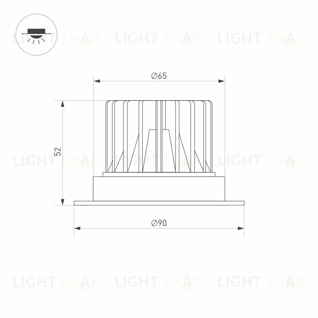Встраиваемый светильник Arlight MS-ATLAS-TRIMLESS-R50-8W Day4000 (BK, 32deg, 230V) 036134 036134