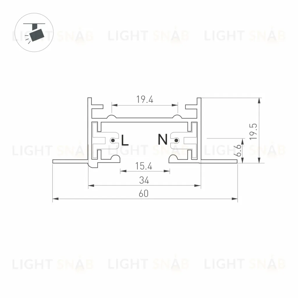 Шинопровод Arlight LGD-2TR-TRACK-F-1000-WH-M (C) 038670 038670